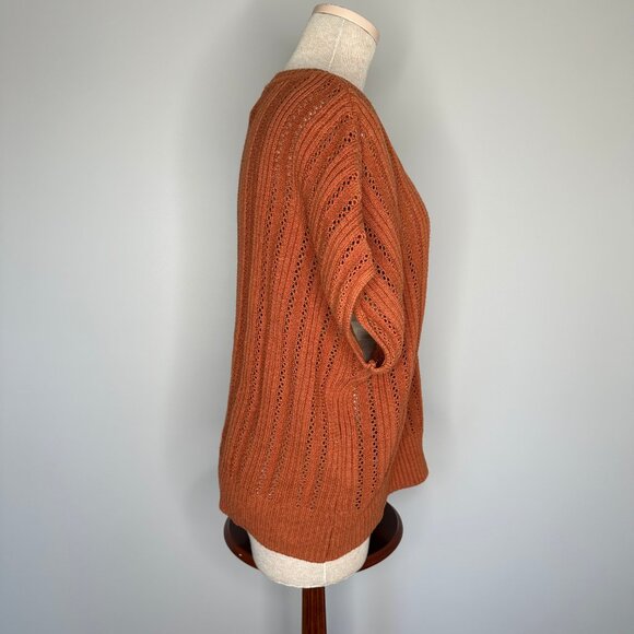 Joie Women's Sweater V Neck Dolman Sleeve Cinnamon/Rust Colored Size Large - Picture 3 of 6